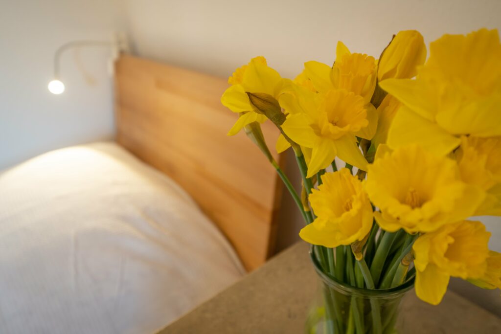 Ferienwohnung Turmblick Bett